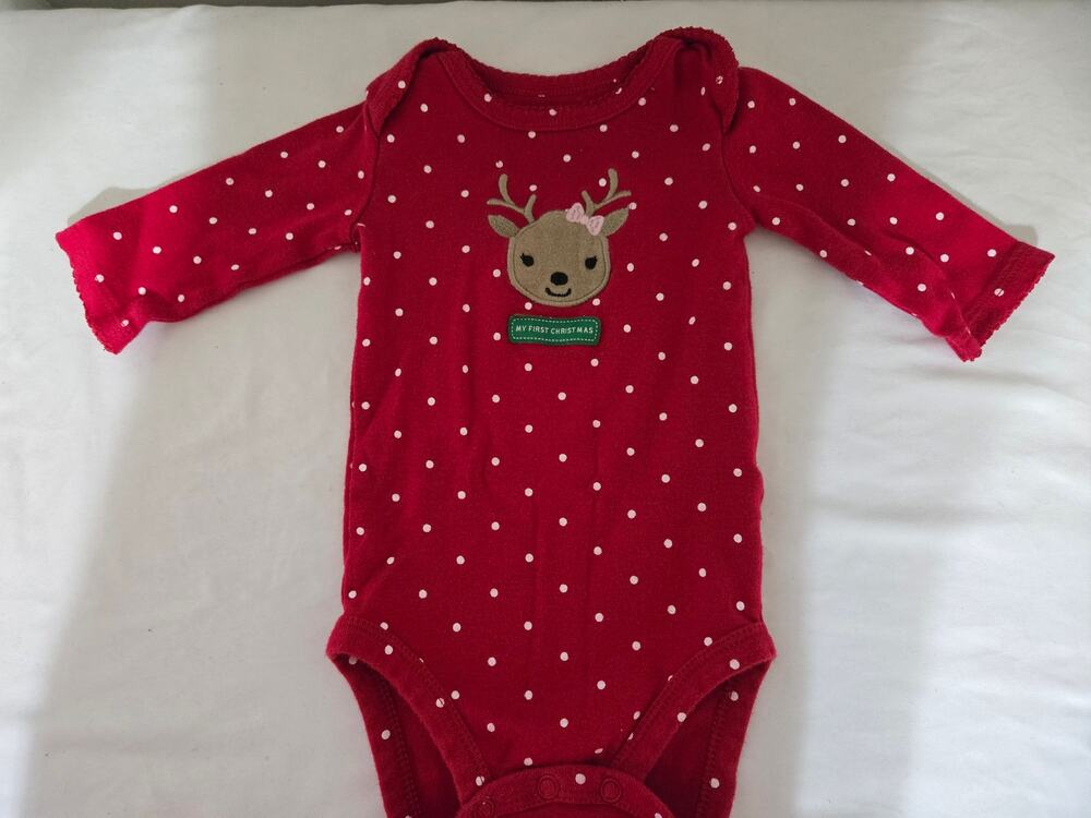 Child of mine by Carter's 0 to 3 months polka dot long sleeve one piece